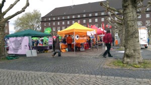 Infostand vor dem Rathaus