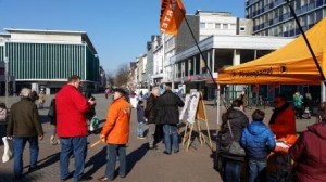 Infostand zum Hertie-Haus